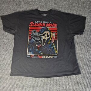 Ghost Face Shirt Mens 2XL Black Let's Make A Slasher Movie Horror Graphic Tee
